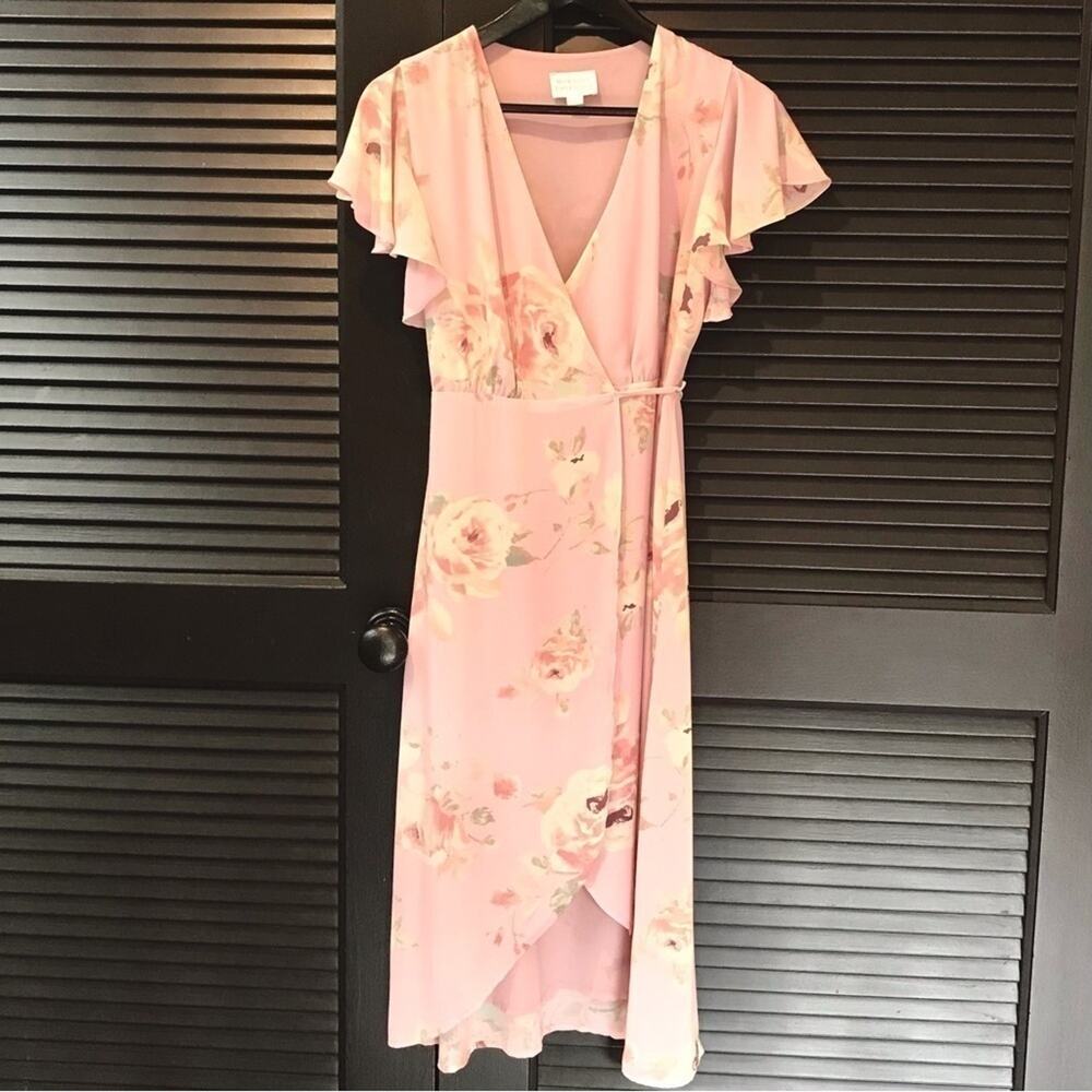 Morning Lavender “Kenley Floral Wrap Midi Dress, Size XS